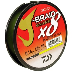 Леска плетеная "J-Braid Grand X8", 0.16мм, 135м, желтый