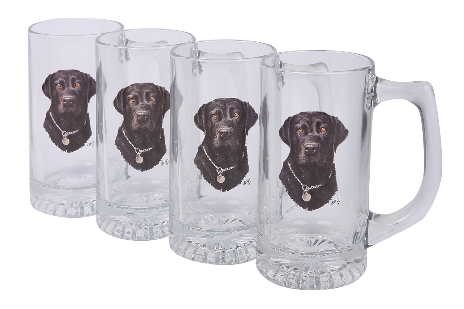 Набор кружек 4 шт., (черный лабрадор)